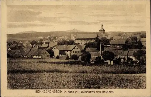 Ak Benneckenstein Harz, Ort mit Wurmberg, Brocken