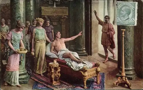 Künstler Ak Mastroianni, Domenico, Szene aus Quo Vadis, Petronius, Vinicius