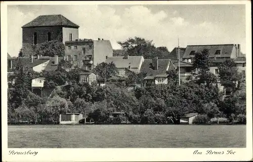 Ak Strausberg in der Mark, Häuser mit Blick auf den Straus See