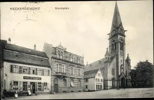 Ak Neckargemünd am Neckar, Marktplatz