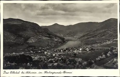 Ak Sebuzín Sebusein Elbe Reg. Aussig, Elbetal, Birnai