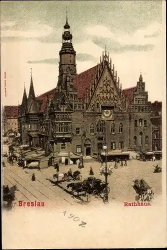 Ak Wrocław Breslau Schlesien, Rathaus