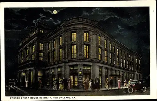 Mondschein Ak New Orleans Louisiana USA, Französisches Opernhaus bei Nacht