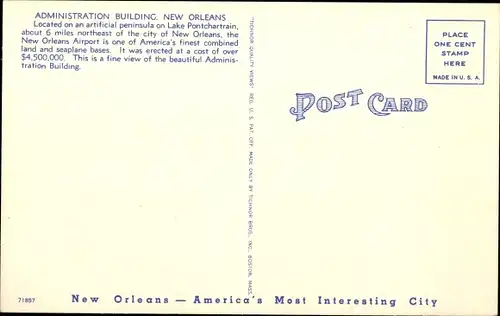 AK New Orleans Louisiana USA, Flughafen New Orleans, Verwaltungsgebäude