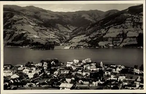 Ak Thumersbach Zell am See in Salzburg, Gesamtansicht, Gebirge