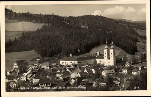 Ak Gurk in Kärnten, Ortsansicht, Dom, Salvatorianier Kolleg