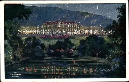 Künstler Ak Nachbargauer, H., Wien 1 Innere Stadt, Schloss Hotel, Kobenzl, Nacht