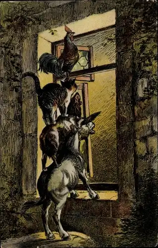 Künstler Ak Leinweber, R., Märchen, Gebrüder Grimm, Die Bremer Stadtmusikanten