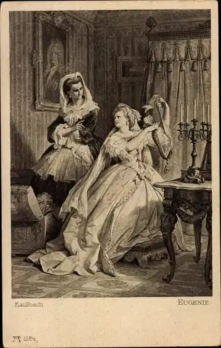 Künstler Ak Kaulbach, Friedrich August, Eugenie, zwei Frauen