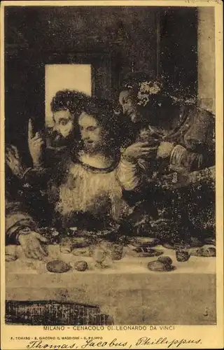 Künstler Ak Da Vinci, Leonardo, Abendmahl, Detailansicht