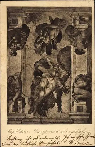 Künstler Ak Michelangelo, Vatikan, Sixtinische Kapelle, Schöpfungsgeschichte