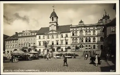 Ak Teplice Šanov Teplitz Schönau Region Aussig, Marktplatz