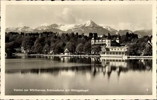 Ak Velden am Wörthersee in Kärnten, Schlosshotel, Mittagskogel