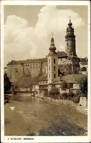 Ak Český Krumlov Böhmisch Krumau an der Moldau Krummau Südböhmen, Schloss