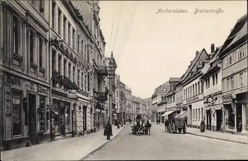 Ak Aschersleben im Salzlandkreis, Breitestraße, Gasthaus zur Börse, Geschäfte