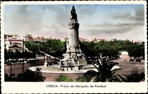Ak Lisboa Lissabon Portugal, Praca do Marquês de Pombal