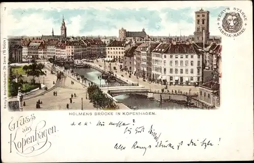 Ak København Kopenhagen Dänemark, Holmens Brücke, Remys Stärke
