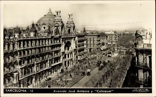 Ak Barcelona Katalonien Spanien, Avenida Jose Antonio, Kolosseum