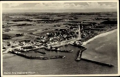 Ak Vesterø Havn Dänemark, Luftbild