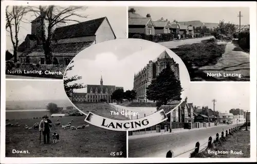 Ak Lancing Südwestengland, Kirche, North Lancing, College, Brighton Road