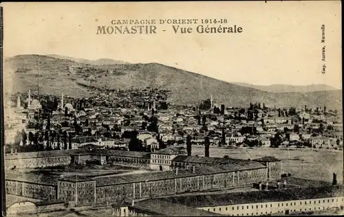 Ak Bitola Monastir Mazedonien, Campagne d'Orient 1914-1918, Gesamtansicht