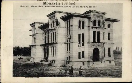 Ak Bitola Monastir Mazedonien, ehemaliges türkisches Offizierskasino nach dem Bombenanschlag