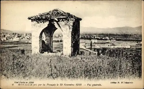 Ak Bitola Monastir Mazedonien, von den Franzosen am 19. November 1916 eingenommen, Gesamtansicht