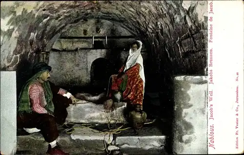 Ak Nablus Palästina, Jakobs Brunnen