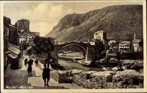 Ak Mosta Moctap Malta, Straßenpartie, Brücke, Ort