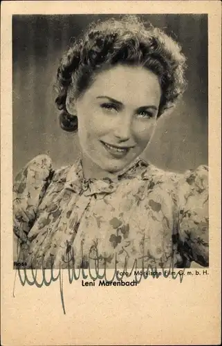 Ak Schauspielerin Leni Marenbach, Portrait, Autogramm
