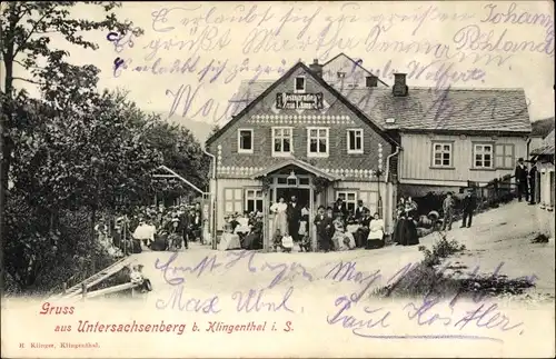 Ak Untersachsenberg Sachsenberg Georgenthal Klingenthal im Vogtland, Gasthaus zum Lamm