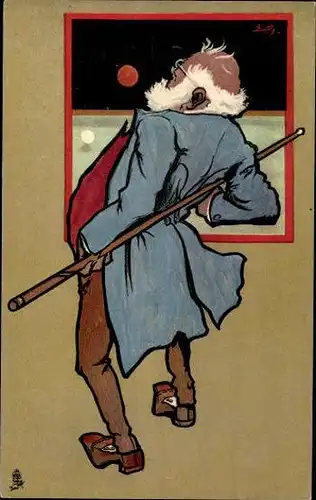 6 alte Künstler Ak Billardspieler am Spieltisch, Serie, diverse Ansichten