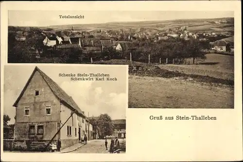 Ak Stein Thalleben Steinthaleben Kyffhäuserland in Thüringen, Panorama, Schenke von Karl Koch