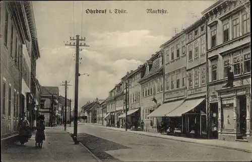 Ak Ohrdruf in Thüringen, Marktstraße, Geschäfte