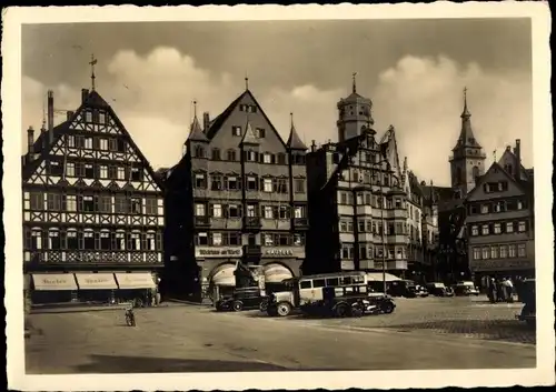 Ak Stuttgart in Württemberg, Alte Häuser am Markt