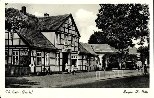 Ak Bergen in der Lüneburger Heide, Gasthof und Schlachterei Bade