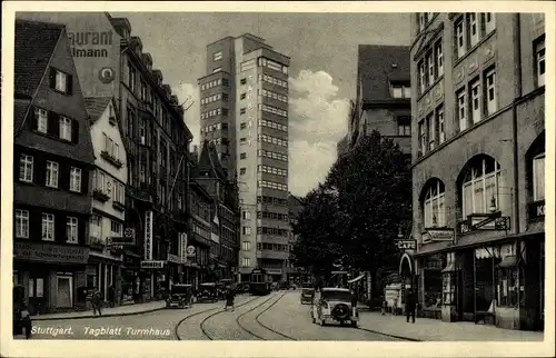 Ak Stuttgart in Württemberg, Tagblatt Turmhaus