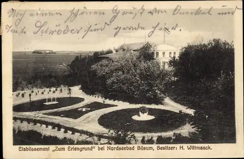 Ak Nordseebad Büsum, Etablissement Zum Erlengrund