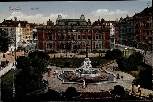 Ak Görlitz in der Lausitz, Postplatz