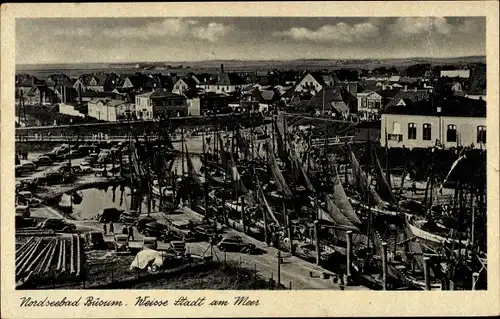 Ak Nordseebad Büsum, Weisse Stadt am Meer, Boote