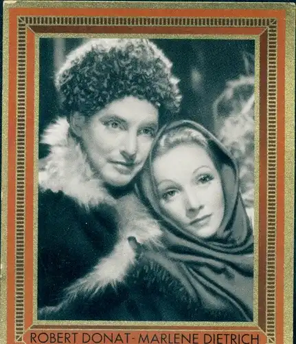 Sammelbild Bunte Filmbilder Bild II. Folge Nr. 284, Marlene Dietrich und Robert Donat