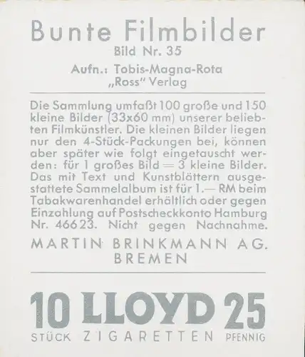 Sammelbild Bunte Filmbilder Bild Nr. 35, Schauspielerin Marta Eggerth