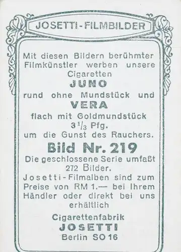 Sammelbild Josetti Filmbilder, Nr. 219, Schauspieler Richard Tauber