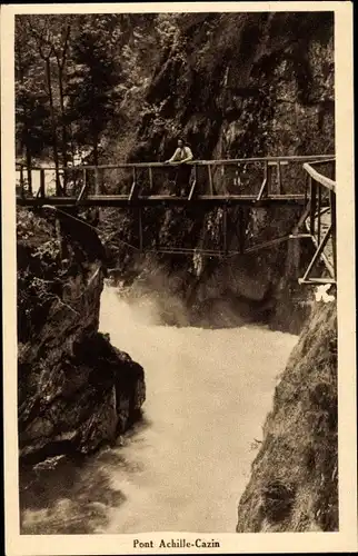 Ak Servoz Haute Savoie, Gorges de la Diosaz, Pont Achille-Cazin, Wasserfall