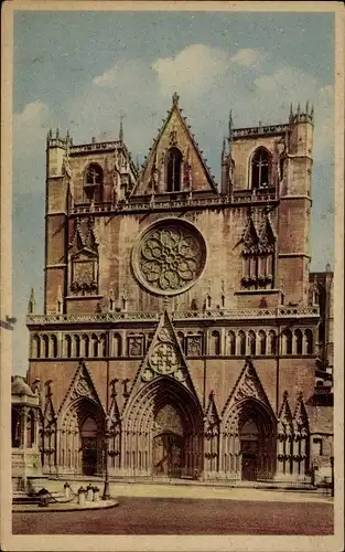Ak Lyon Rhône, Kathedrale St. Jean