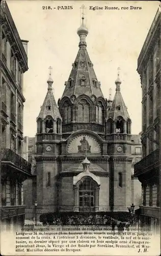 Ak Paris VIII Élysée, Russische Kirche, Rue Daru