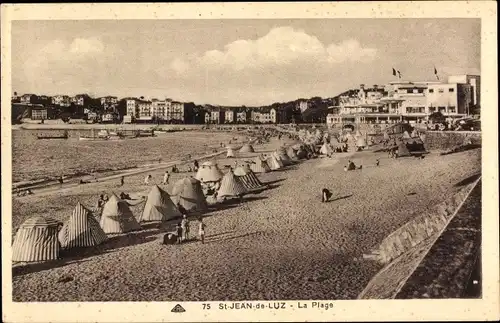 Ak Saint Jean de Luz Pyrénées Atlantiques, Strand