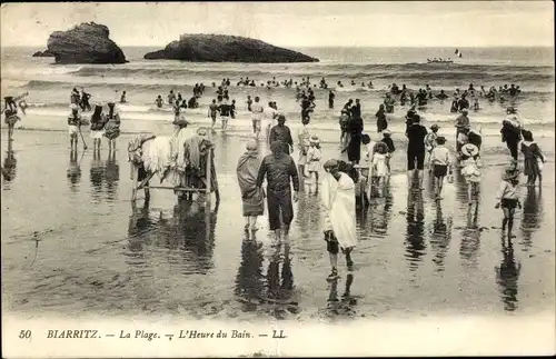 Ak Biarritz Pyrénées Atlantiques, Strandleben