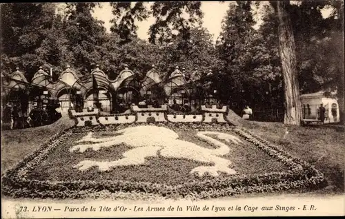 Ak Lyon Rhône, Parc de la Tete d'Or, Les Armes de la Ville, Cage aux Singes