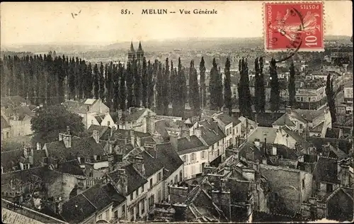 Ak Melun Seine et Marne, Ortsansicht